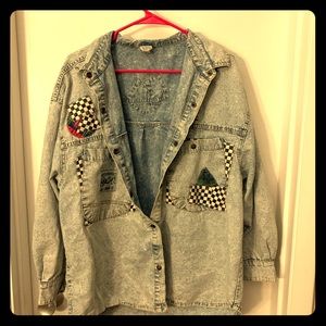 Vintage Jean Jacket with Patches
